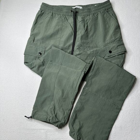PacSun Pants - Pacsun Pant Size L Womens Relaxed Fit Elastic Waist Pockets Olive Green Cargo